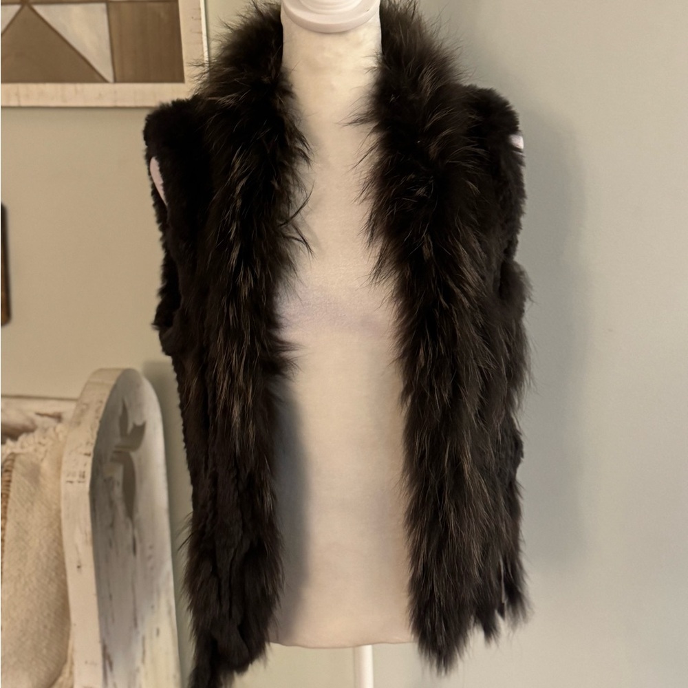 Belle Fare REAL Fur Open-Front Vest in Deep Brown Fall transition, So cute on!!